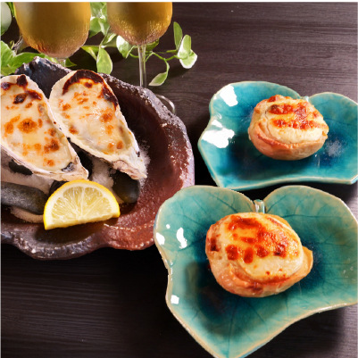 かきグラタンとかきとリンゴのグラタンの画像